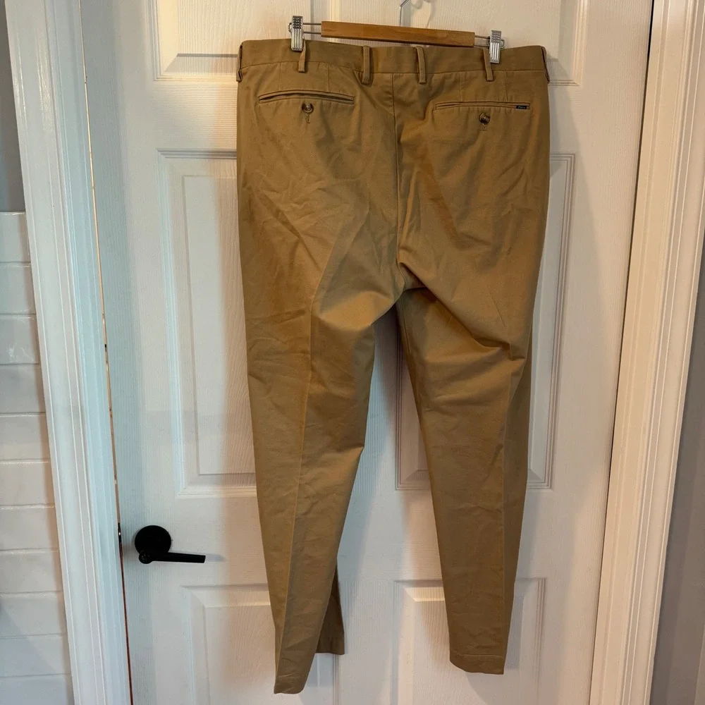 Polo Ralph Lauren Pants Mens 38x32 Khaki Tan Stretch Straight Fit Chino